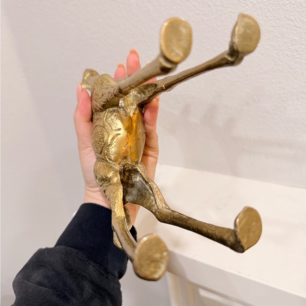 Vintage Brass Giraffe Figurine | Mid Century‎ Modern Animal Decor - Picture 3 of 5